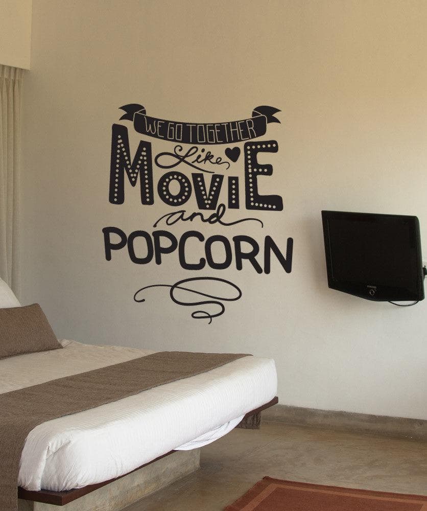 Vinyl Wall Decal Sticker Movie and Popcorn #OS_DC590 - Removable & Easy to Apply