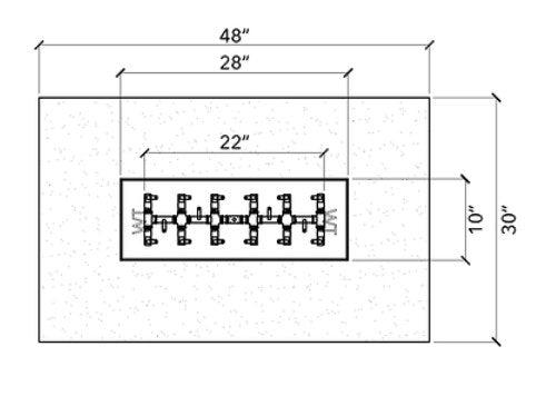 Warming Trends Rectangle Fire Pit - Ready to Finish Kit with Tree-Style Burner