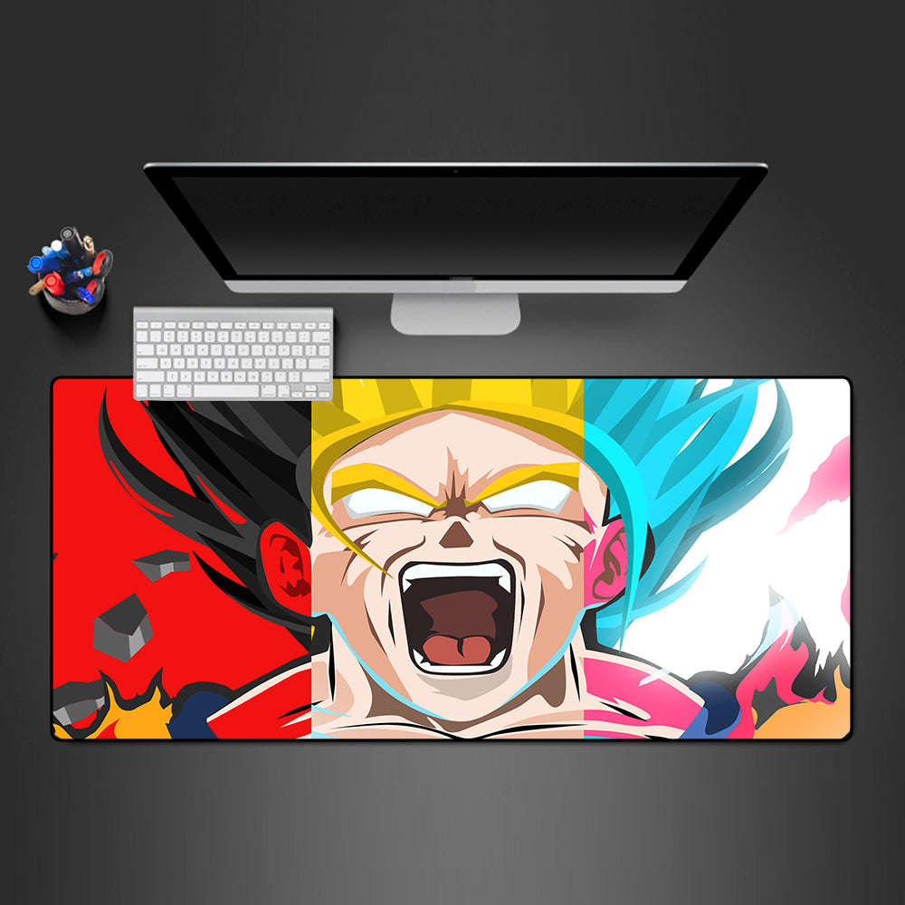 Son Goku Transformations Design Gaming Mouse Pad for Computer Desk