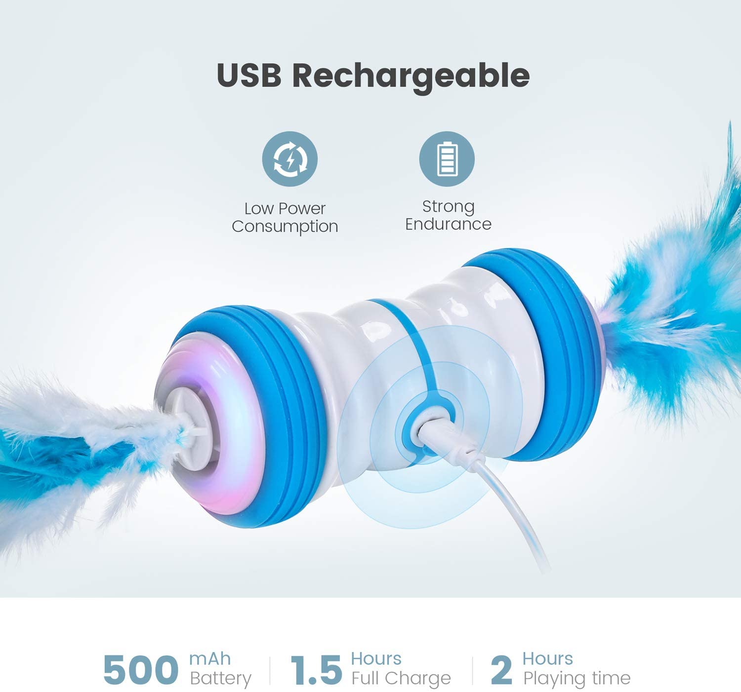IOKHEIRA Interactive Feather Cat Toy for Playful Pets