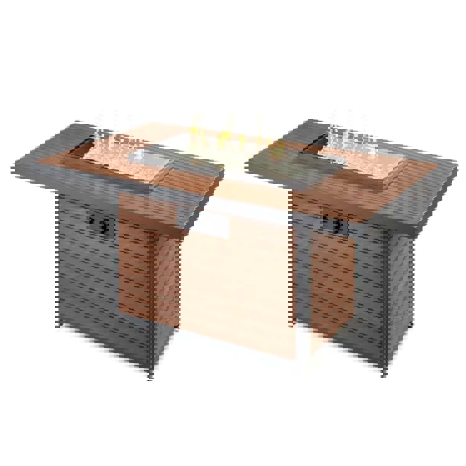 Kenwood Rectangular Chat Height Gas Fire Pit Table for Outdoor Luxury