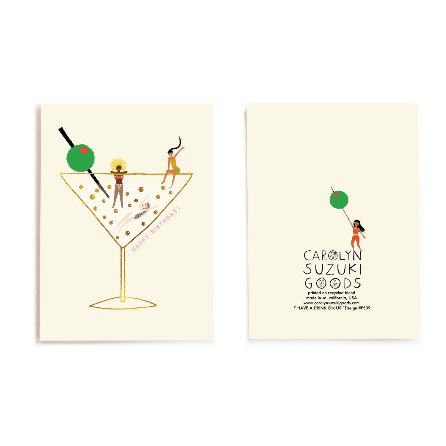 DRINKS ON US - Everyday Greeting Card