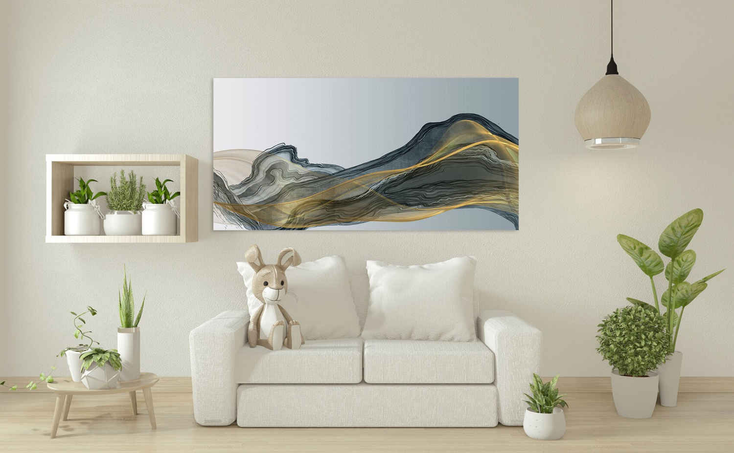 Extra Large Framed Canvas Painting - Modern Abstract Art Multi-Panel Wall Decor