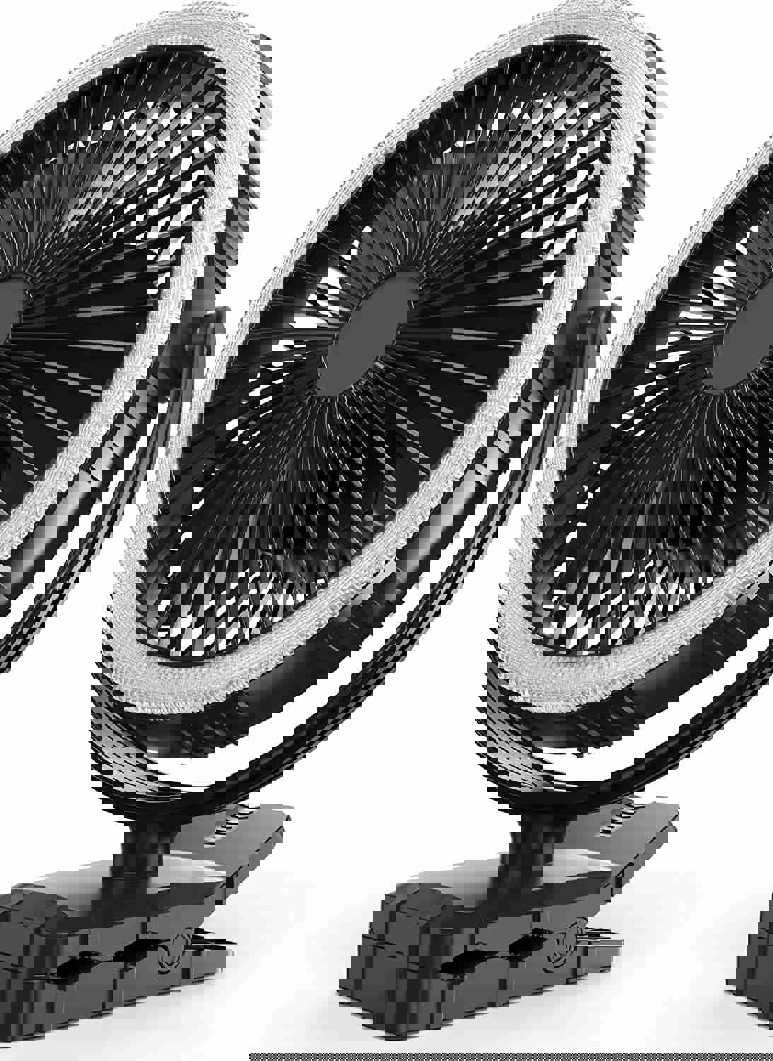 COMLIFE 8-INCH Portable Fan with LED Light, 10000mAh Rechargeable Battery, 3 Speeds, Clip On Fan for Home, Office, Camping