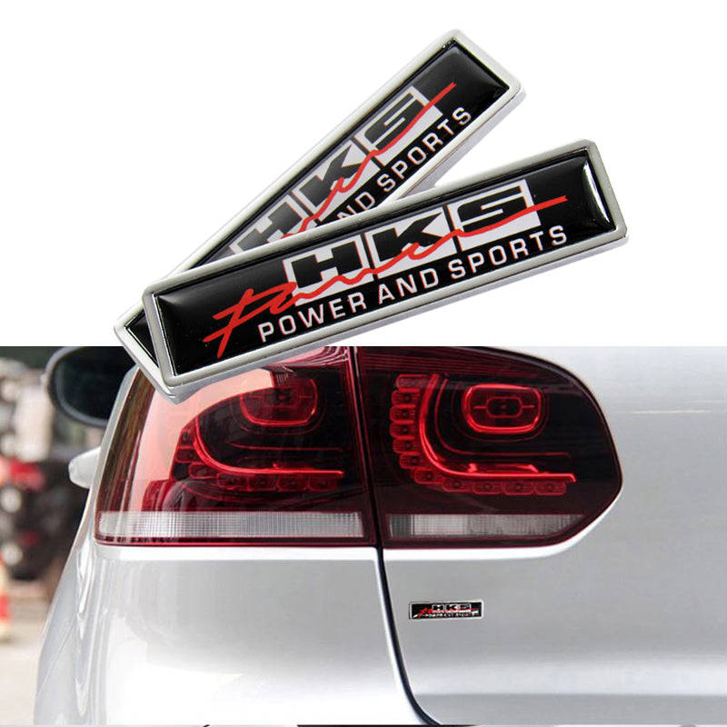 2PCS HKS Luxury Auto Car Body Fender Metal Emblem Badge Sticker Decal