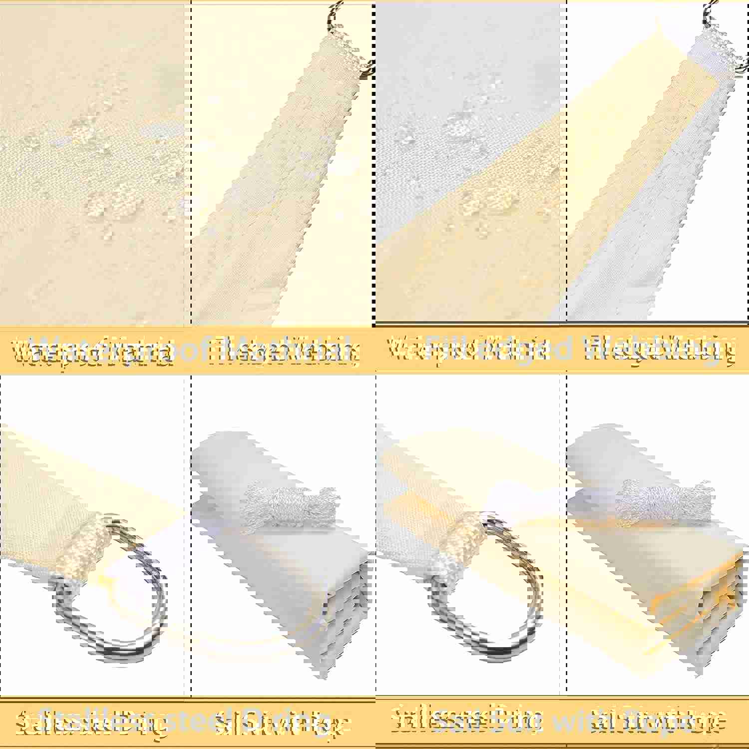 OBABA Waterproof Rectangle Shade Sail for Outdoor UV Protection