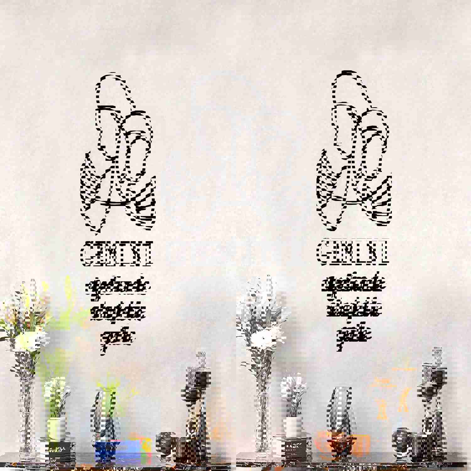 Gemini Twin Face Silhouette Horoscope Vinyl Wall Art Sticker Decal