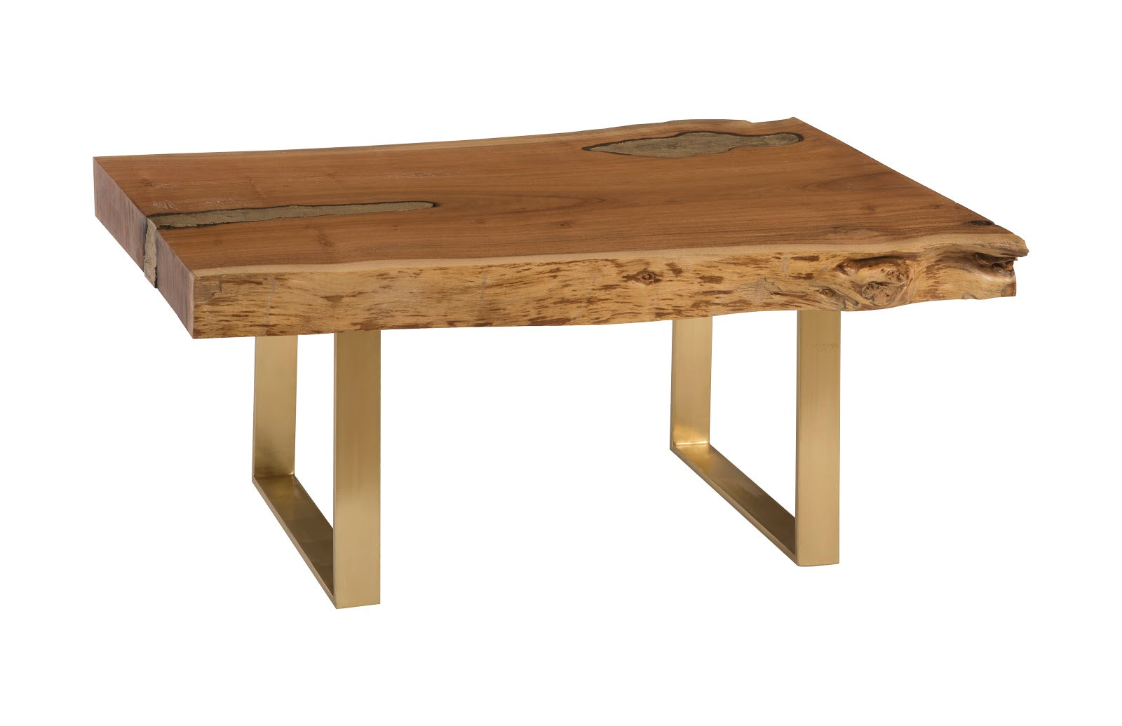 Molten Rectangular Coffee Table - Unique Metal and Wood Fusion