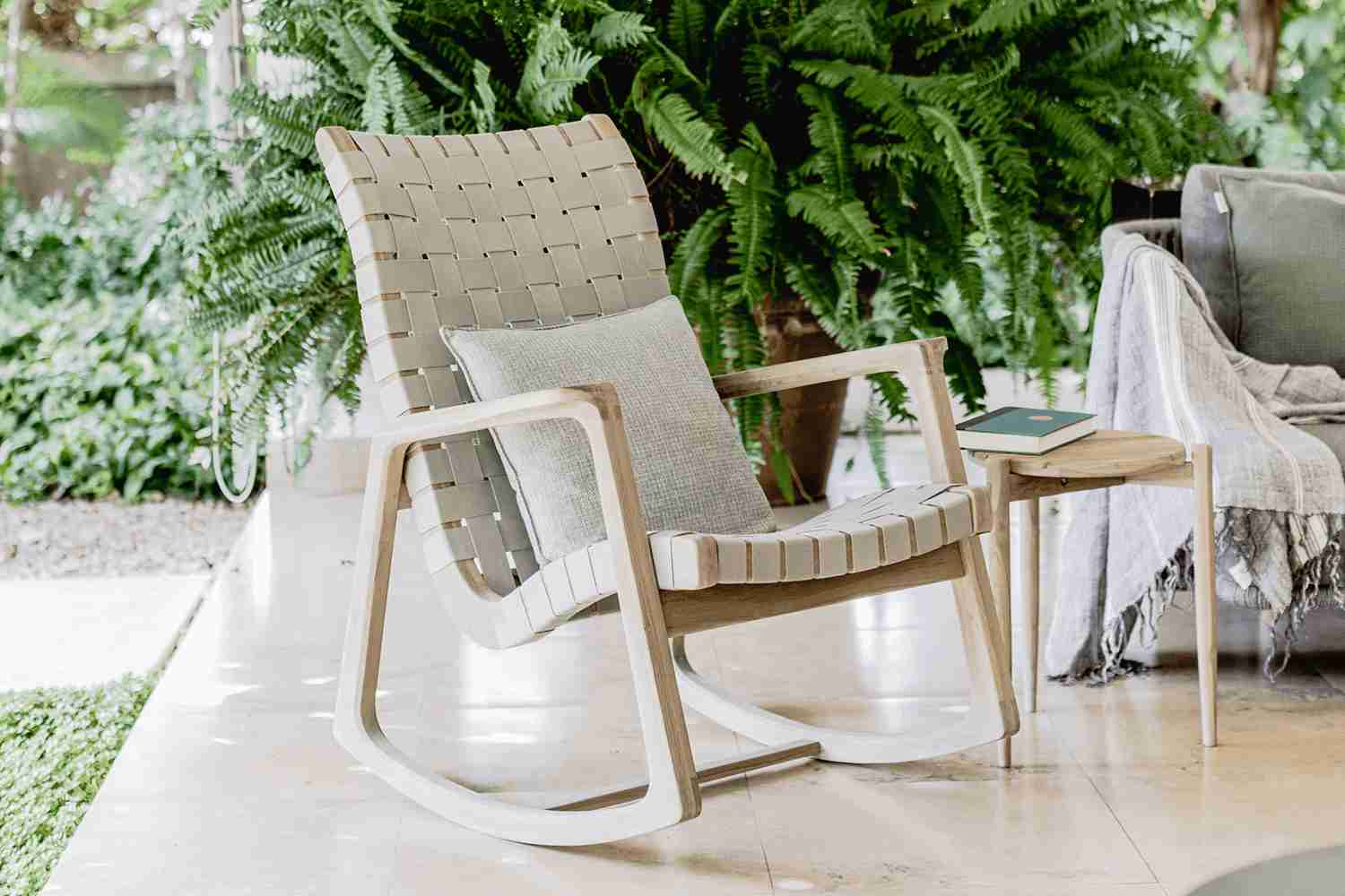 Arenal Rocking Chair with Beige Outdoor Straps