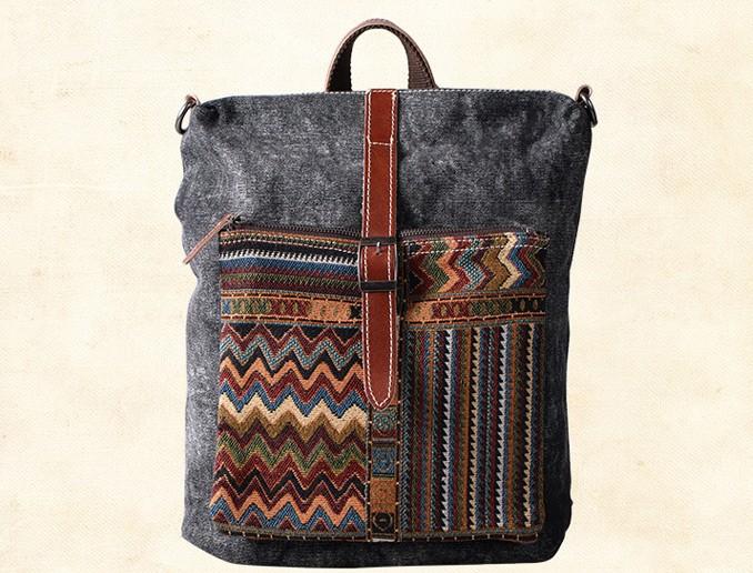 Vintage Canvas Leather Travel Backpack for Men - Durable School & Outdoor Bag