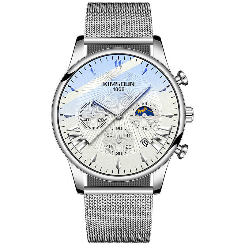 KIMSDUN New Moon Phase Star Men's Watch - Fashionable Multifunctional Quartz Watch K-1875B