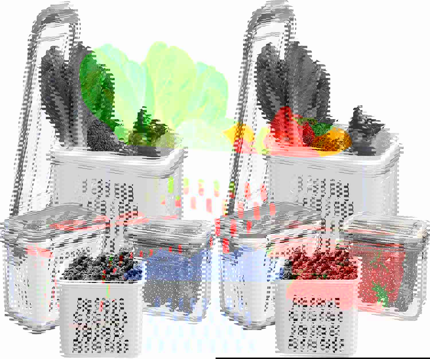 CoopBenPT 5-Pack Airtight Food Storage Containers for Fridge - BPA-Free, Leak-Proof