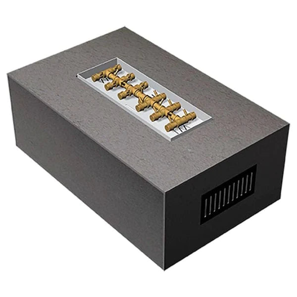 Warming Trends Rectangle Fire Pit - Ready to Finish Kit with Tree-Style Burner