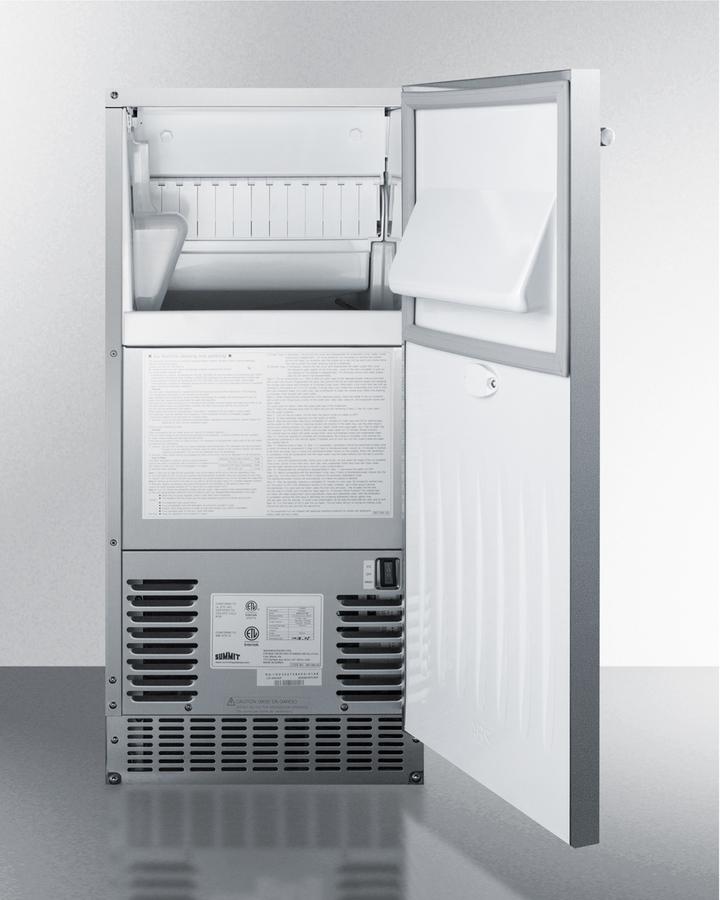 Summit 14.88 Slim Fitting Built In Ice Maker BIM68OSGDR