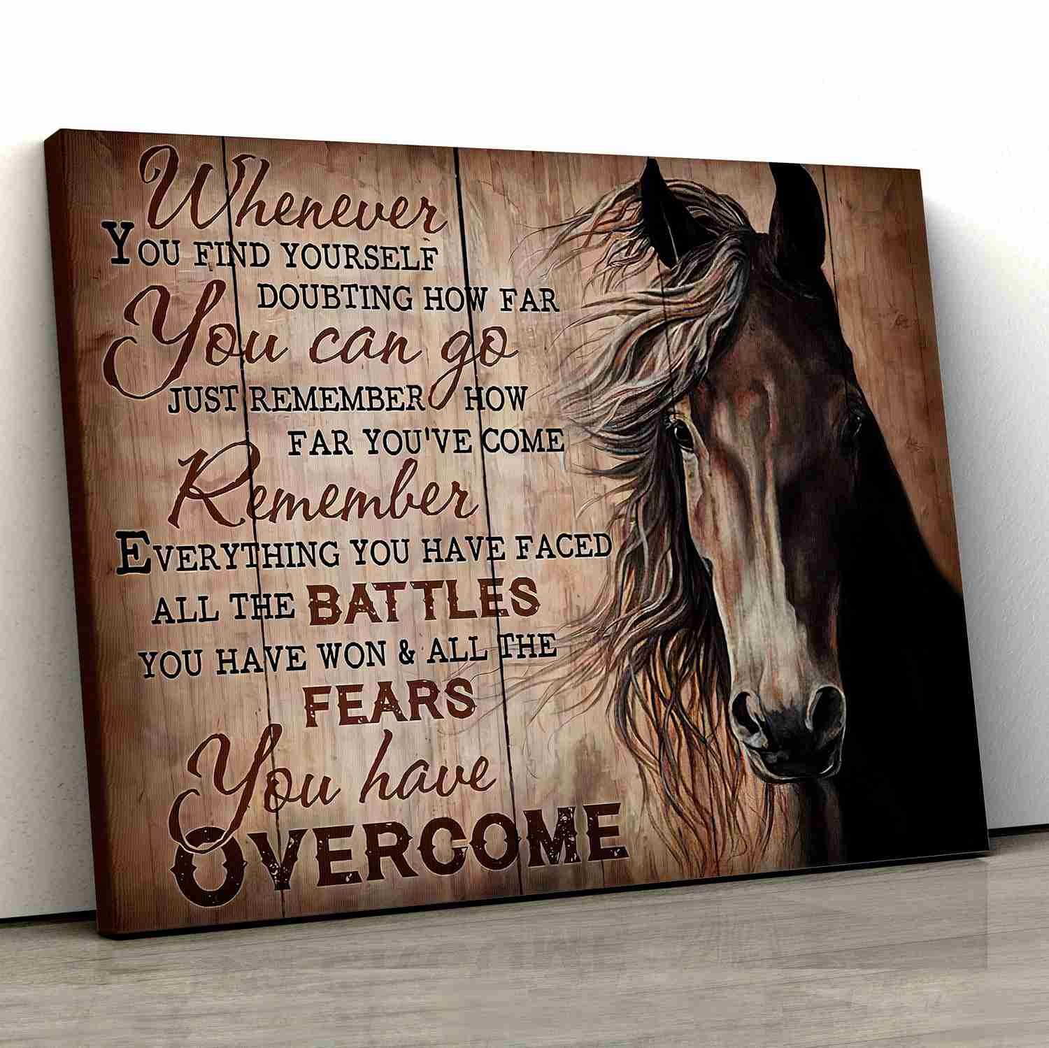 Horse Painting Landscape Canvas Print - Unique Wall Art Gift for Son and Daughter