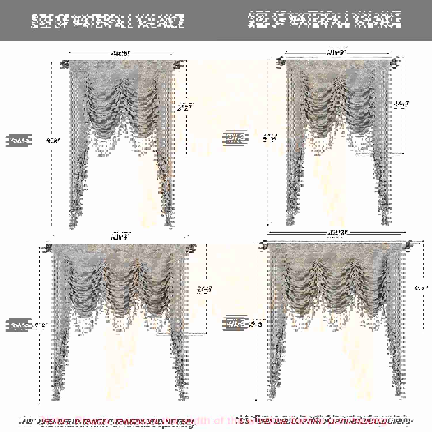 Empress Swag Valance - Elegant Waterfall Window Drape