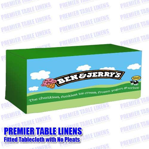 8Ft Custom Printed Fitted Table Cover - Premium Front Panel Print