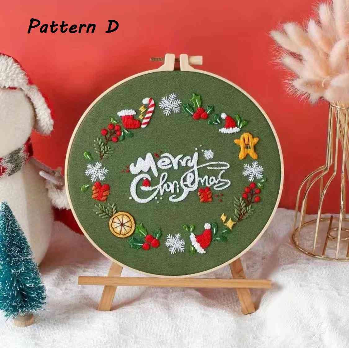 Christmas Embroidery Kit for Beginners - DIY Craft with Festive Designs