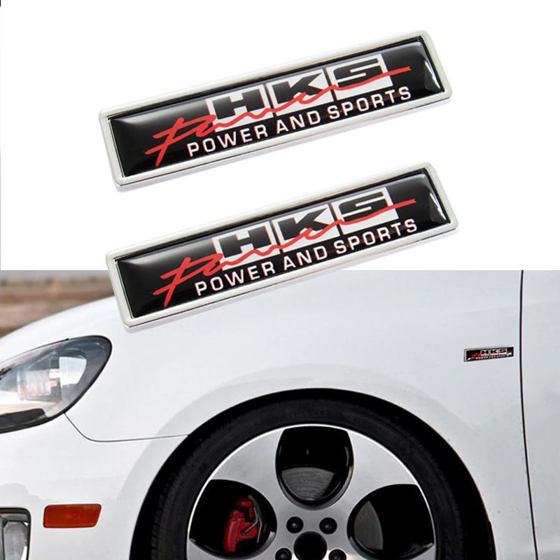 2PCS HKS Luxury Auto Car Body Fender Metal Emblem Badge Sticker Decal