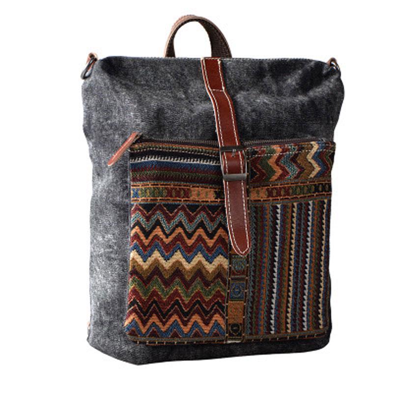 Vintage Canvas Leather Travel Backpack for Men - Durable School & Outdoor Bag