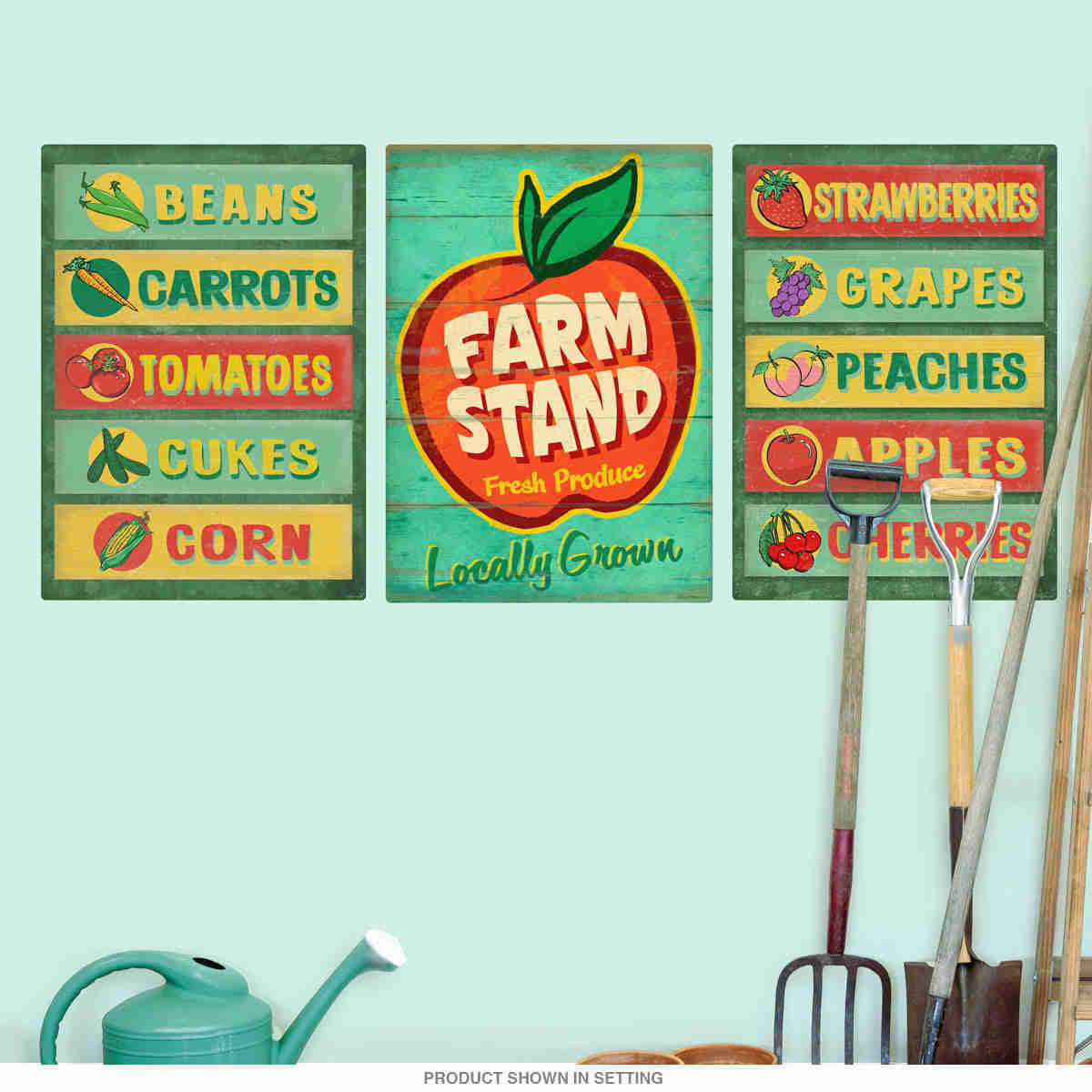 Farm Stand Fresh Produce Wall Decal Set - Rustic Kitchen Decor