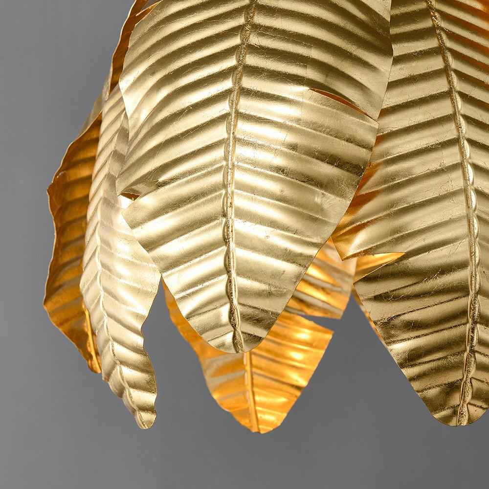 Glam Gold Leaf Chandelier Metal Leaves Pendant Light Lamp Fixture