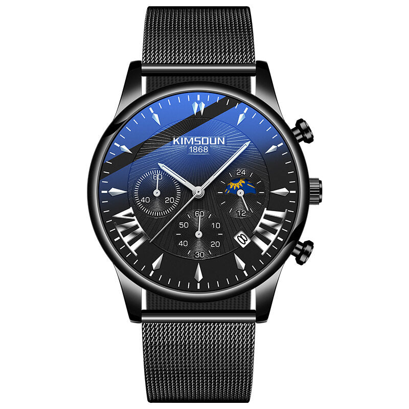 KIMSDUN New Moon Phase Star Men's Watch - Fashionable Multifunctional Quartz Watch K-1875B
