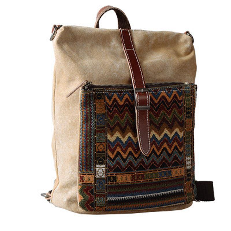 Vintage Canvas Leather Travel Backpack for Men - Durable School & Outdoor Bag