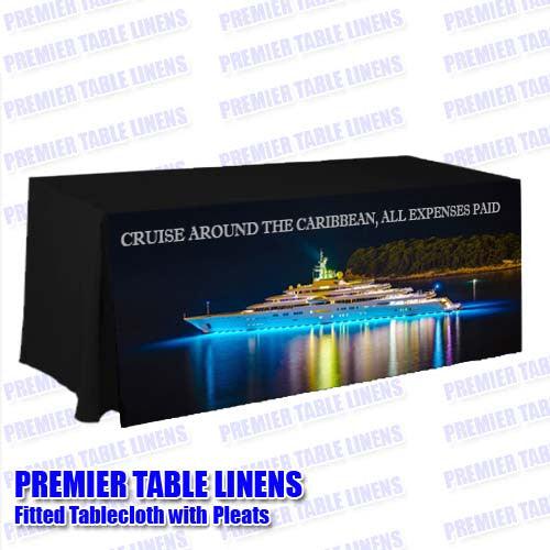 8Ft Custom Printed Fitted Table Cover - Premium Front Panel Print