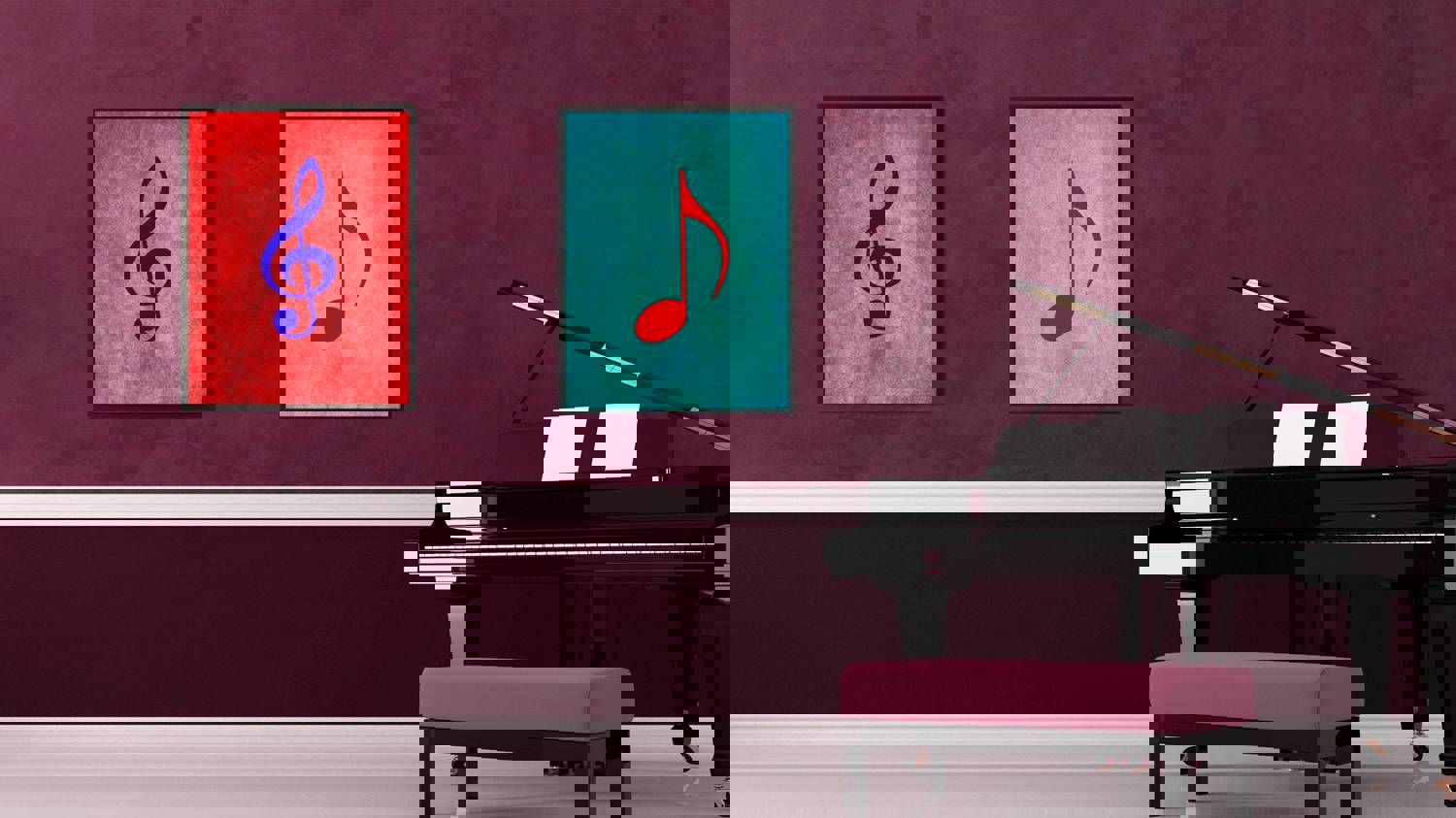 Quaver Music Aqua Canvas Print Pictures Frames for Office and Home Décor Wall Art