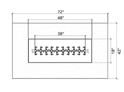 Warming Trends Rectangle Fire Pit - Ready to Finish Kit with Tree-Style Burner
