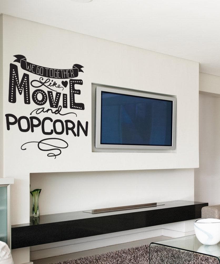 Vinyl Wall Decal Sticker Movie and Popcorn #OS_DC590 - Removable & Easy to Apply