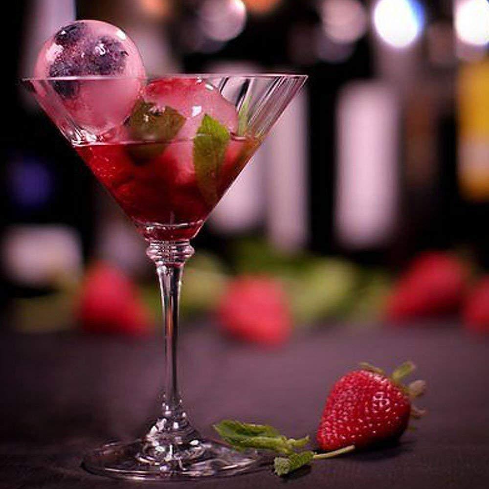 Large Ice Cube Trays Ice Ball Maker with Lids Combo (Set of 2) - Silicone Sphere & Square Flexible Ice Molds for Cocktails, Whiskey, Juice