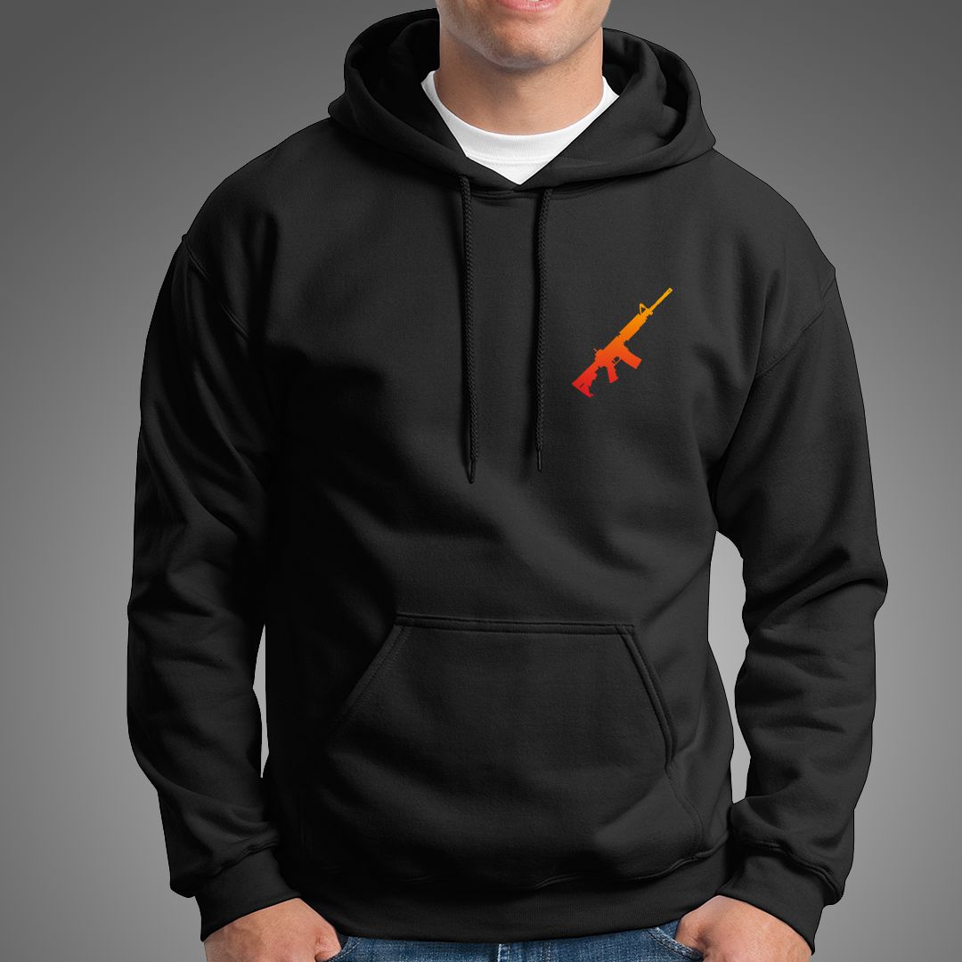 AR-15 Silhouette Men's Hoodie - Support Gun Rights with Style