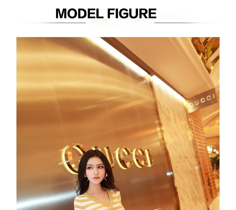 AOOKDRESS Autumn Winter Korean Slim Striped Sweater for Women