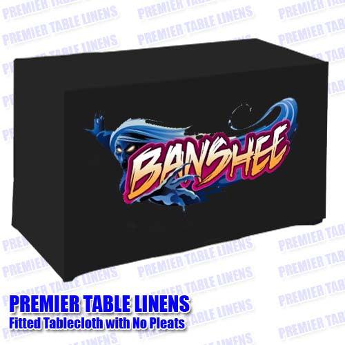 8Ft Custom Printed Fitted Table Cover - Premium Front Panel Print