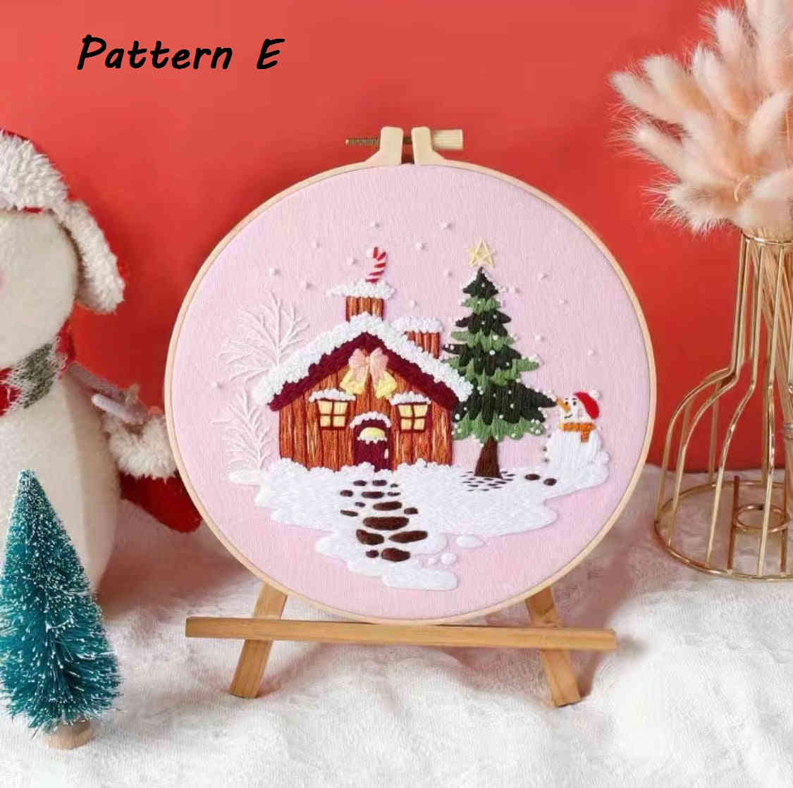 Christmas Embroidery Kit for Beginners - DIY Craft with Festive Designs