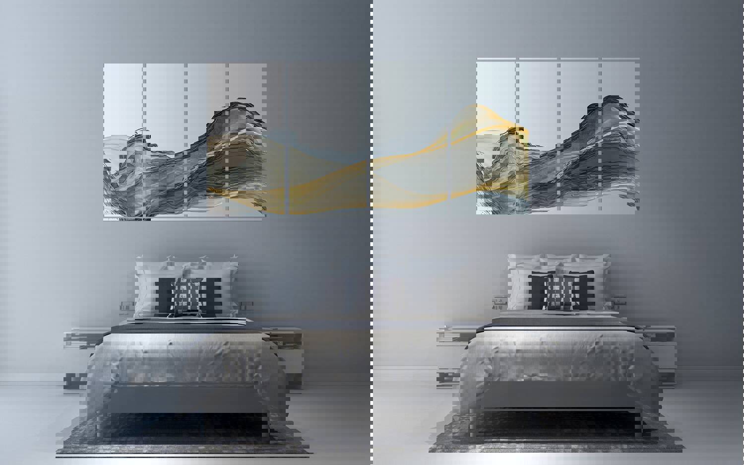 Extra Large Framed Canvas Painting - Modern Abstract Art Multi-Panel Wall Decor