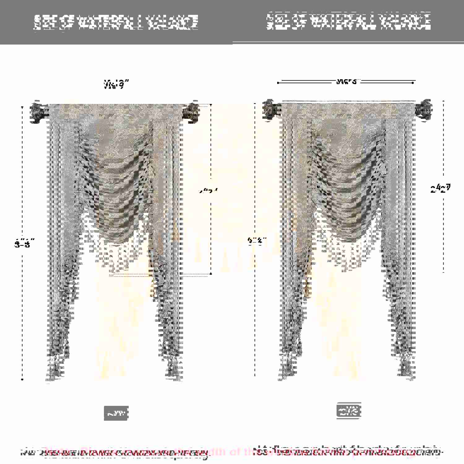 Empress Swag Valance - Elegant Waterfall Window Drape