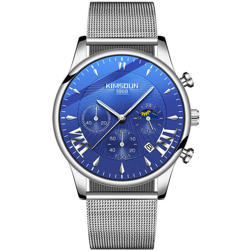 KIMSDUN New Moon Phase Star Men's Watch - Fashionable Multifunctional Quartz Watch K-1875B