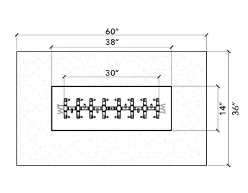 Warming Trends Rectangle Fire Pit - Ready to Finish Kit with Tree-Style Burner