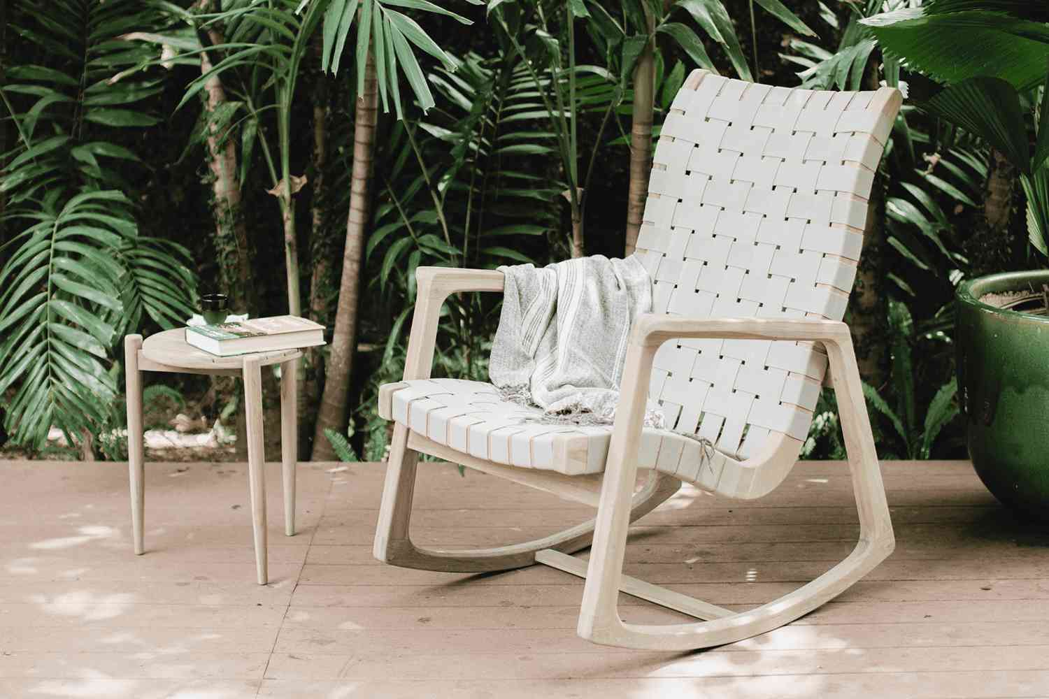 Arenal Rocking Chair with Beige Outdoor Straps
