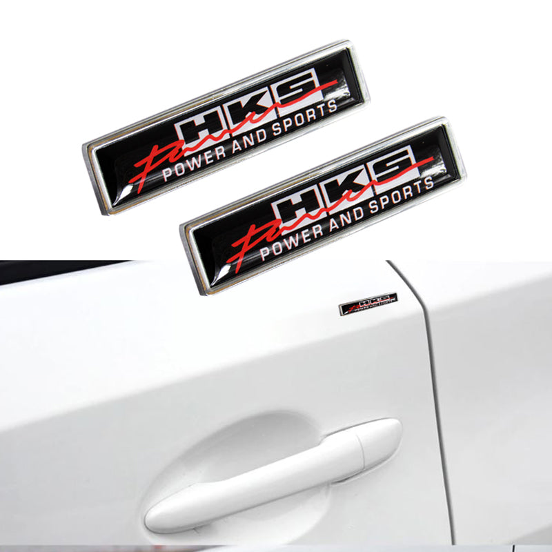 2PCS HKS Luxury Auto Car Body Fender Metal Emblem Badge Sticker Decal