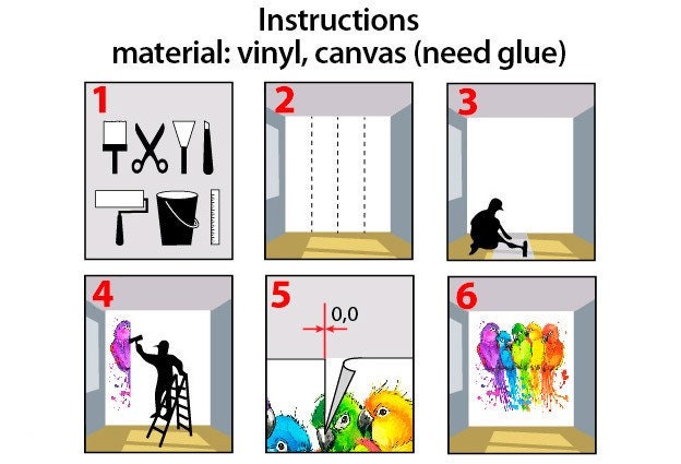 Large Oriental Peel and Stick Wallpaper - Self-Adhesive Removable Floral Wall Decal