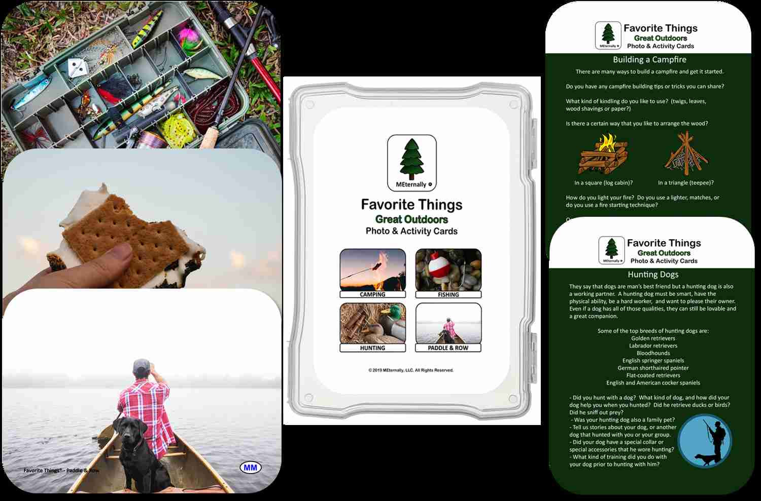 Great Outdoors Reminiscence Therapy Kit - Photo & Activity Card Set with Mega Memory Mats