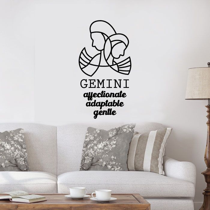Gemini Twin Face Silhouette Horoscope Vinyl Wall Art Sticker Decal