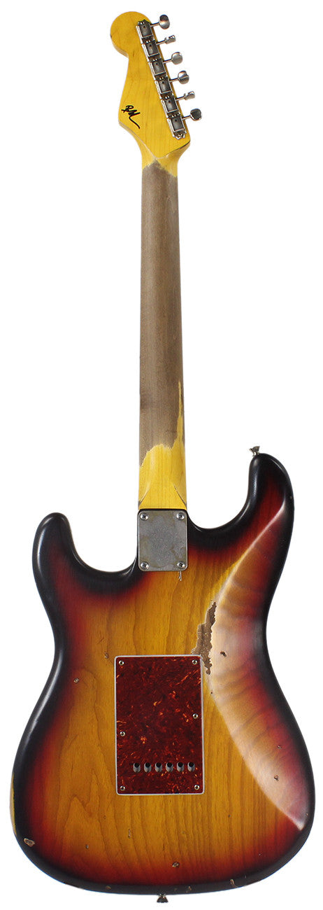Nash S-63 Guitar, 3-Tone Sunburst, Medium Aging - Vintage Strat Model with Lollar Pickups