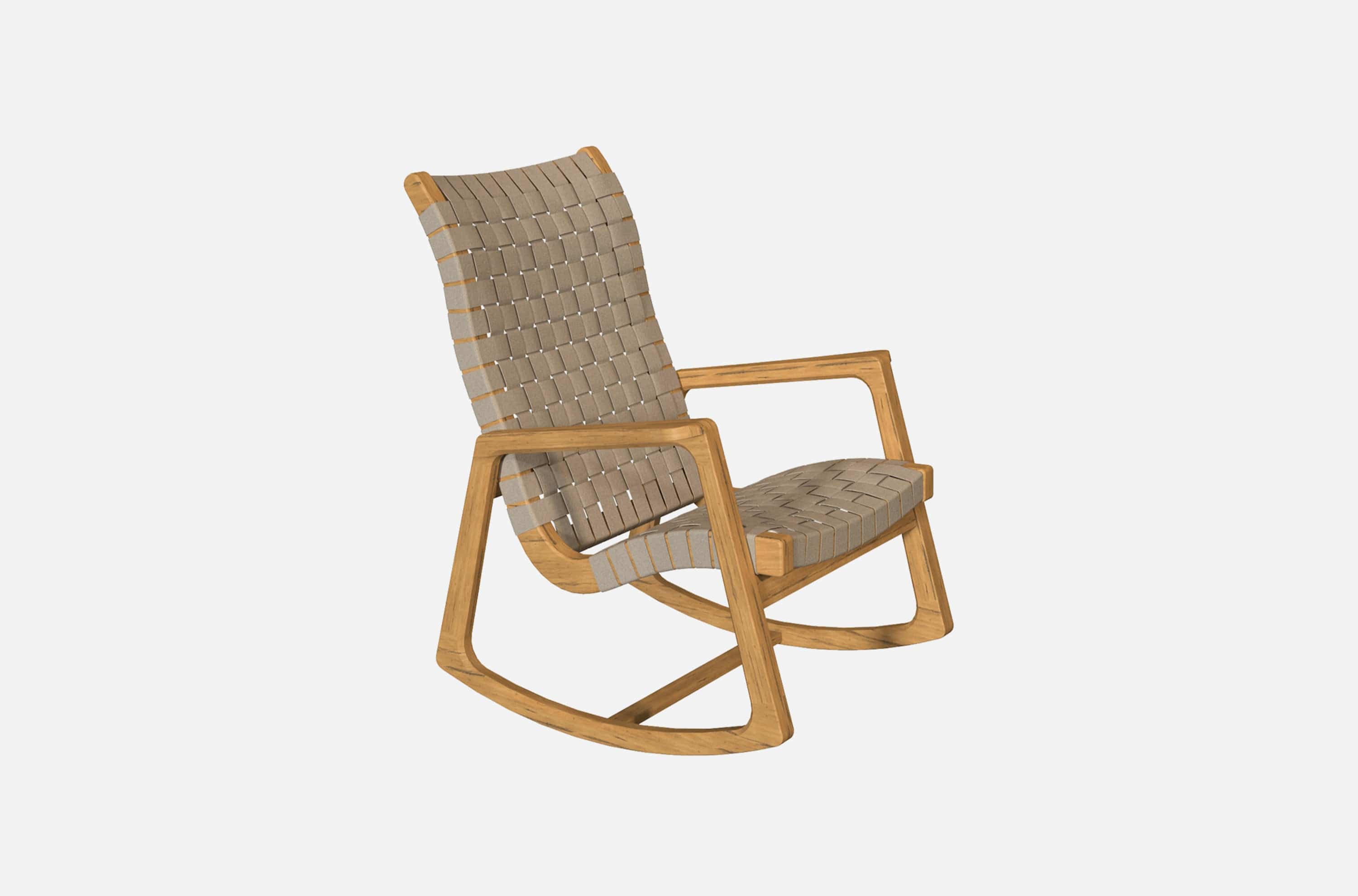 Arenal Rocking Chair with Beige Outdoor Straps