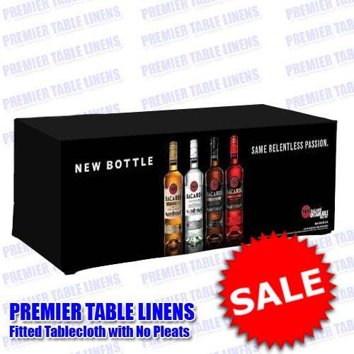 8Ft Custom Printed Fitted Table Cover - Premium Front Panel Print