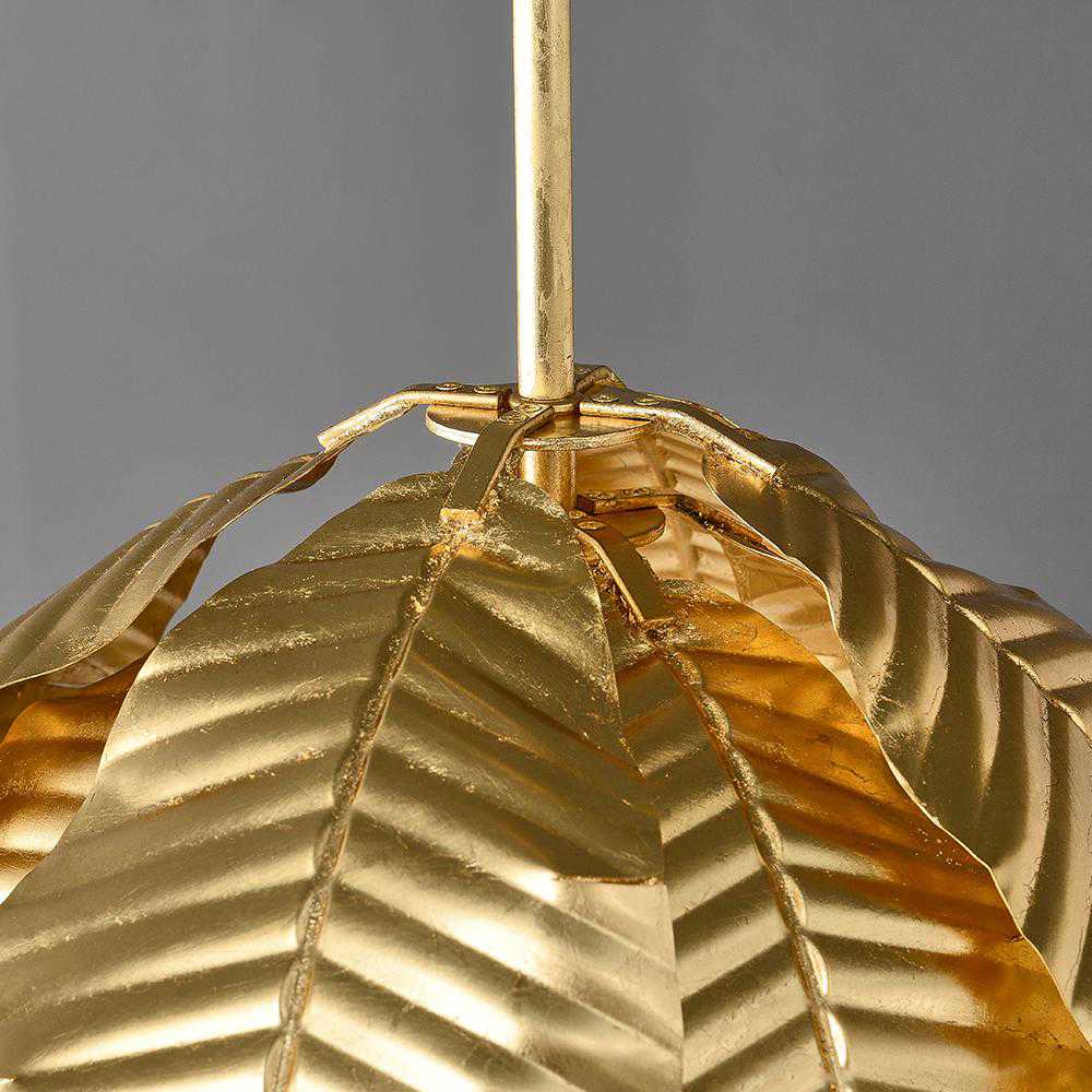 Glam Gold Leaf Chandelier Metal Leaves Pendant Light Lamp Fixture